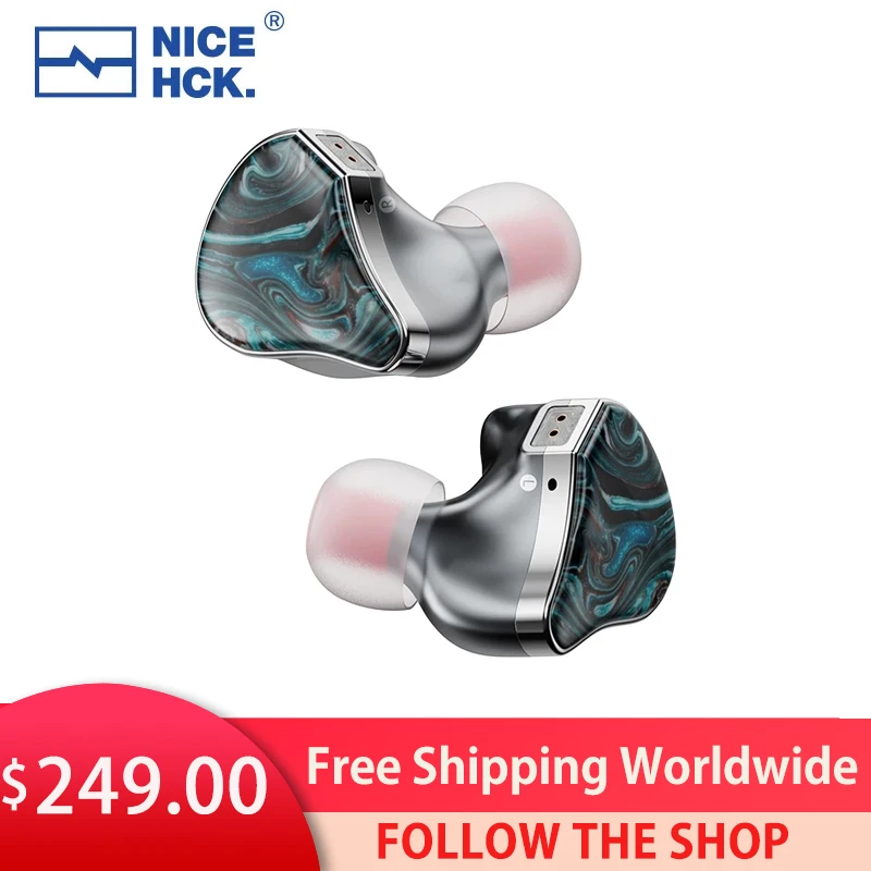 

NiceHCK Topguy Flagship Resin Audiophile Earbud 10mm Titanium Magnesium Alloy Dynamic HiFi In-Ear Earphone Monitor Music Headset