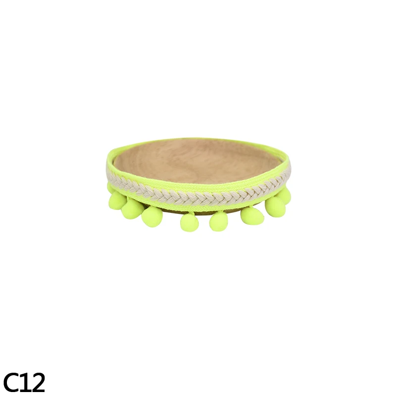 C12-3yards Lace Fabric 3Yards 1.3cm Tassel Ball Fringe Ribbons DIY Material Apparel Sewing Accessories Pompom Trim Pom Pom Home Decorations - Цвет: C12-3yards