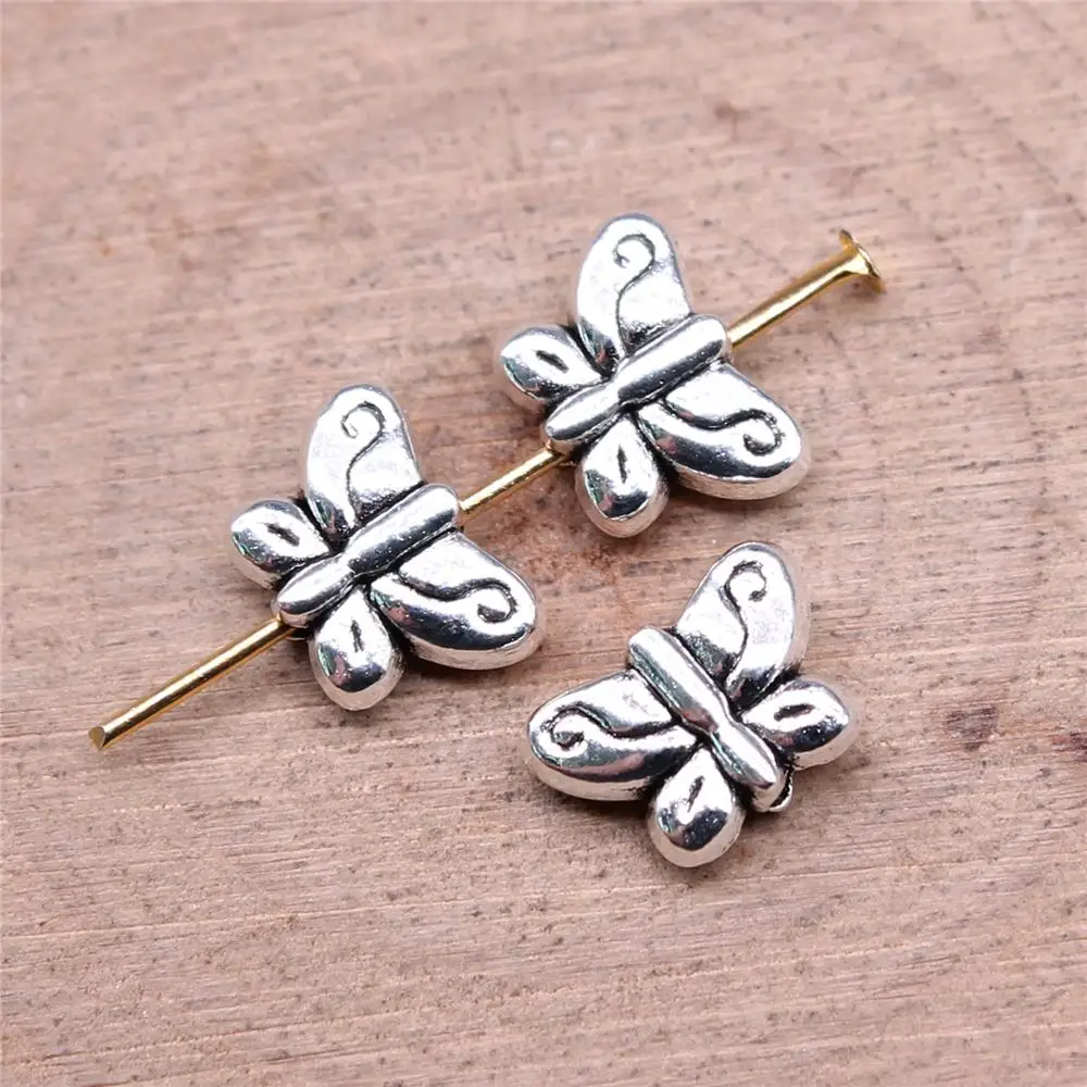 

WYSIWYG 20pcs 11x8mm Butterfly Beads For Jewelry Making DIY Bracelet Making Antique Silver Color