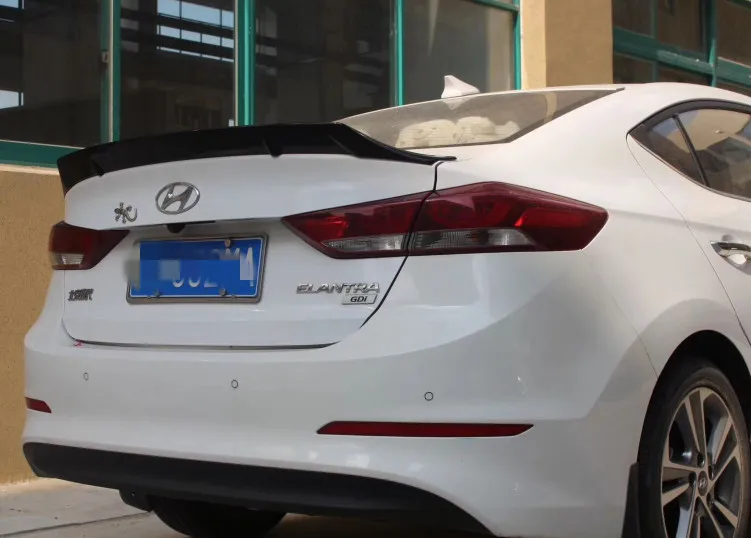 

For Hyundai Elantra Spoiler ABS Material Car Rear trunk Wing Primer Color Rear lip Spoiler 2017-2019