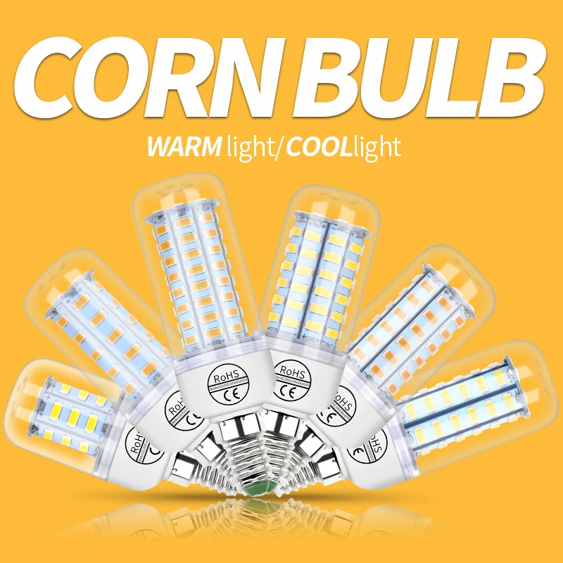

E27 LED Corn Lamp E14 LED Spot Light GU10 220V Bulb 3W 5W 7W 9W 12W 15W LED G9 Bombilla B22 Home Bedroom Lighting Lamp 5730SMD