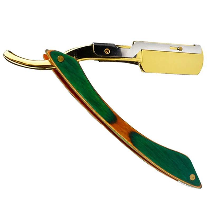 

Men Shaving Barber Tools Hair Razor and Blades Antique Black Folding Shaving Knife Stainless Steel Straight Razor Holder