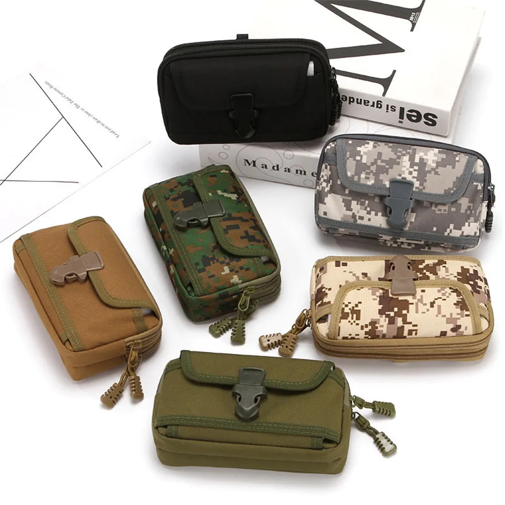 

Tactical Belt Waist Pack Military Camouflage Molle Pouch Outdoor Wallet Purse Packet Utility EDC Bag for 6.5'' Phone Hunting Bag