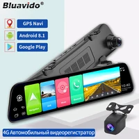 bluavido 8 in 1 car rear view mirror camera 4g android navigation adas dash cam 1080p wifi video recorder auto assist remote dvr