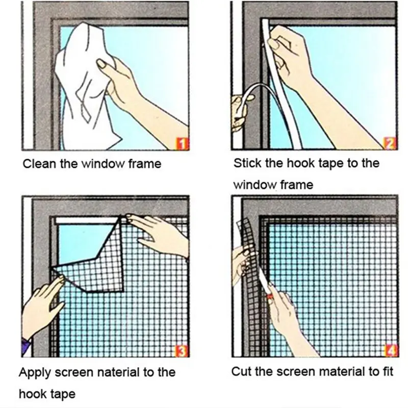 DIY анти-окна с противомоскитной сеткой Экран Лето анти-москитные