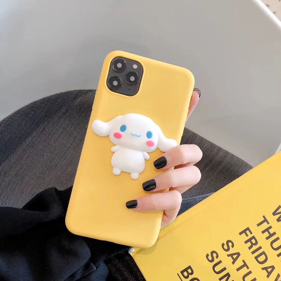 Милый мультяшный детский силиконовый 3D чехол Cinnamoroll для телефона iPhone 6 6s 7 8 Plus 11 Pro X