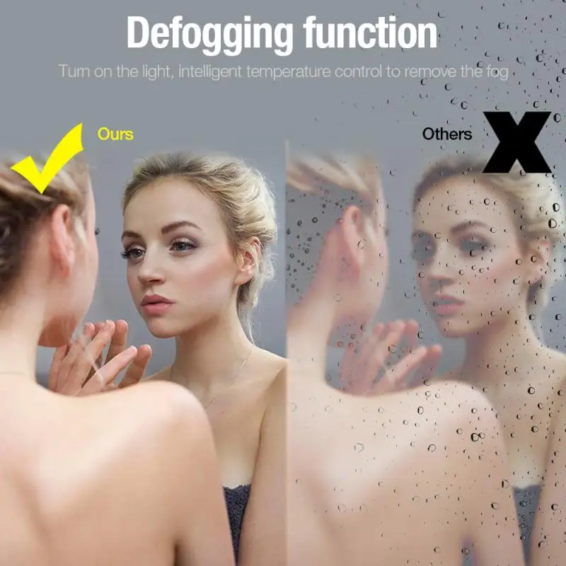 

Светодиодные комнатные настенные светильники, зеркало для макияжа с сенсорной регулируемой яркостью, светодиодное зеркало для ванной комн...