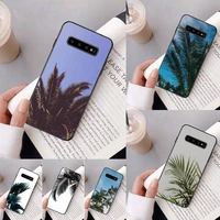palm tree leaves phone case for samsung galaxy a50 a30 a71 a40 s10e a60 a50s a30s note 8 9 s10 plus s10 s20 s8
