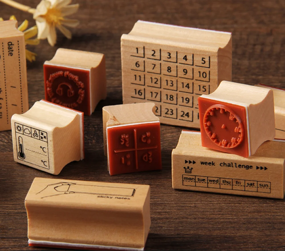 Дата Неделя погода время музыка штампы для скрапбукинга Стандартный штамп пуля