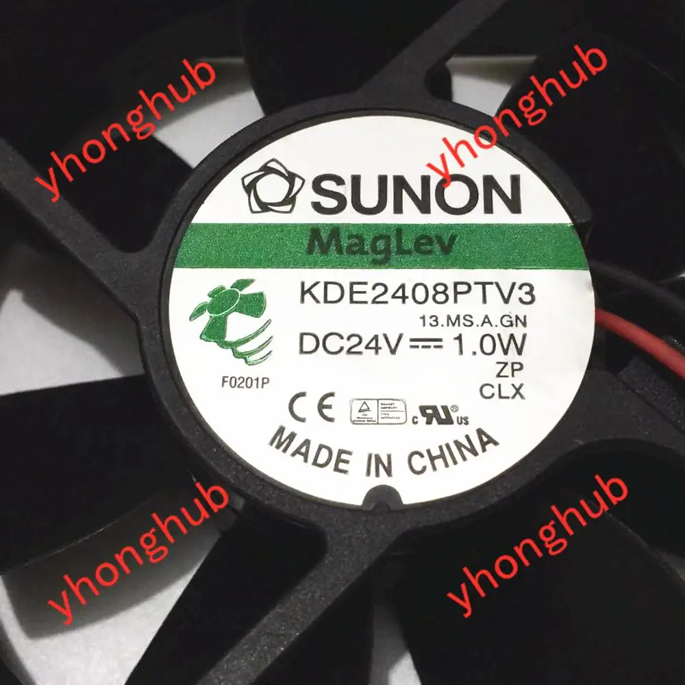Вентилятор охлаждения сервера SUNON KDE2408PTV3 13.a. GN 24 В постоянного тока 1 0 Вт 2 провода 3