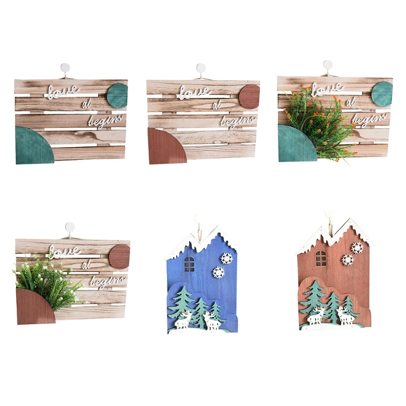 

Wall Hanging Flower Pot Wooden Planter Container for Indoor Plants Air Plant Succulent Holder Garden Living Room Decor