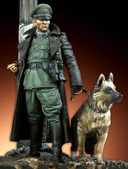 1/18 90 мм Полимерная фигурка офицера с собакой|german officer|resin figurewwii german |