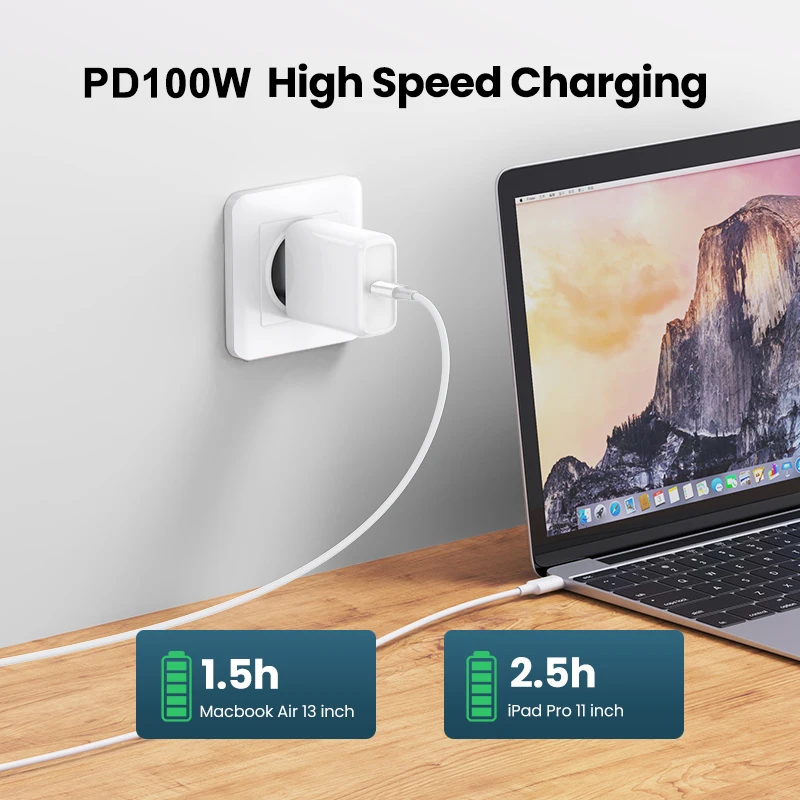 Кабель для быстрой зарядки PD 100 Вт с USB C на Type-C кабель передачи данных Huawei P30 Samsung