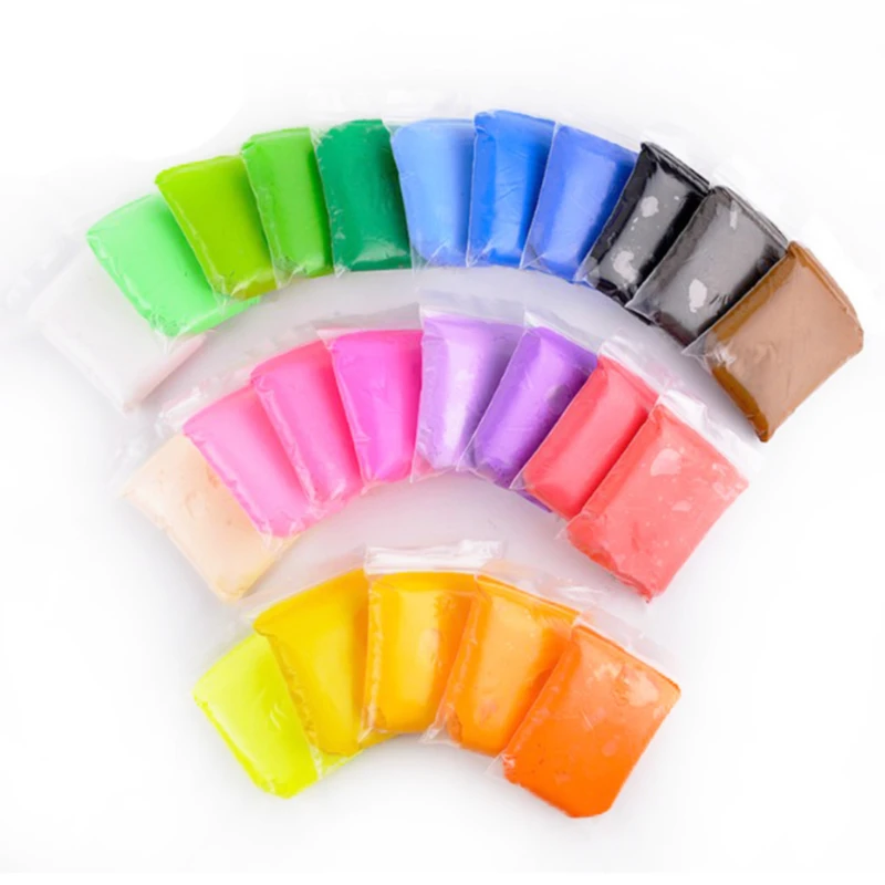 

24 Colors Fluffy Slime Toys Putty Soft Clay Antistress Light Plasticine Slime Supplies Sand Gum Polymer Clay For Kids