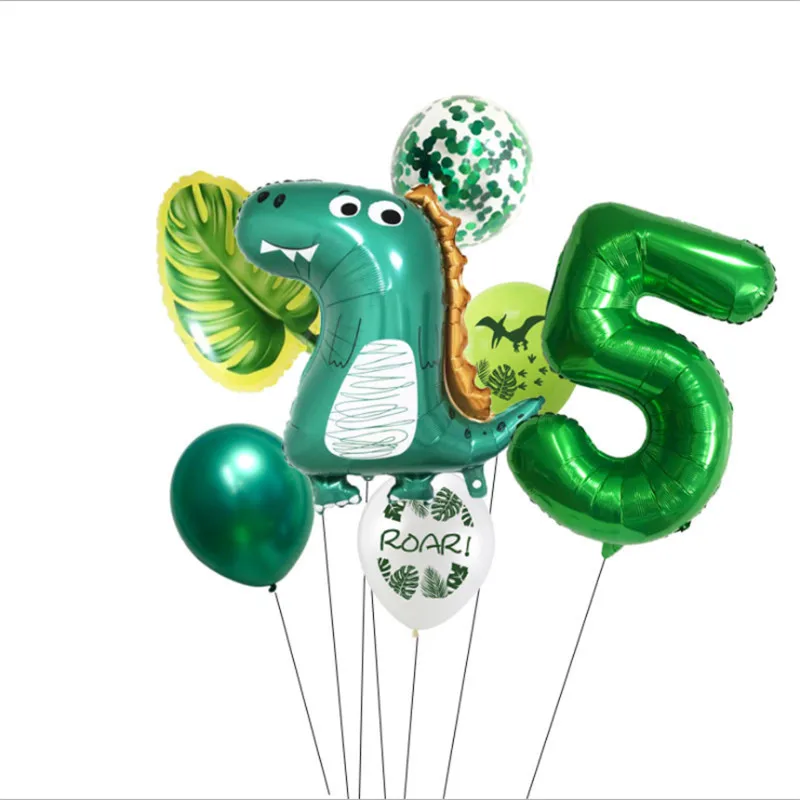 Новый динозавр день рождения вечерние украшения воздушный шар 32 дюймов зеленый