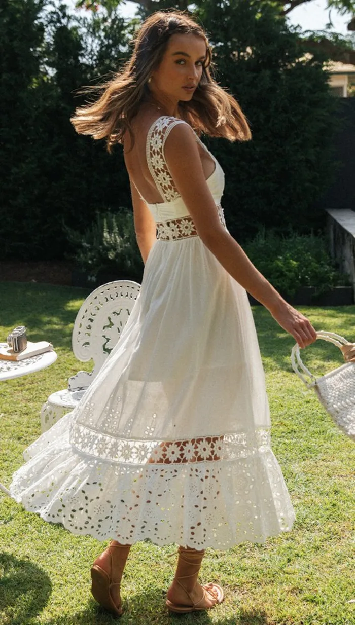 

Dresses for Women 2021 Spring and Summer Summer dress Women's Clothing in Europe and New Fashion Long Skirt Lace Swing Dress