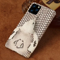 genuine snakeskin leather phone case for iphone 13 pro max 12 mini 12 11 pro max x xs xs max xr 8 se 3d cobra head luxury cover