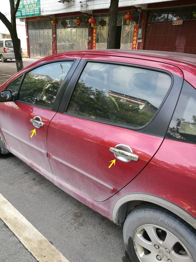 

Хромированная накладка на дверную ручку автомобиля из АБС-пластика для Peugeot 307 2005-2013, защита от царапин, аксессуары для автомобиля