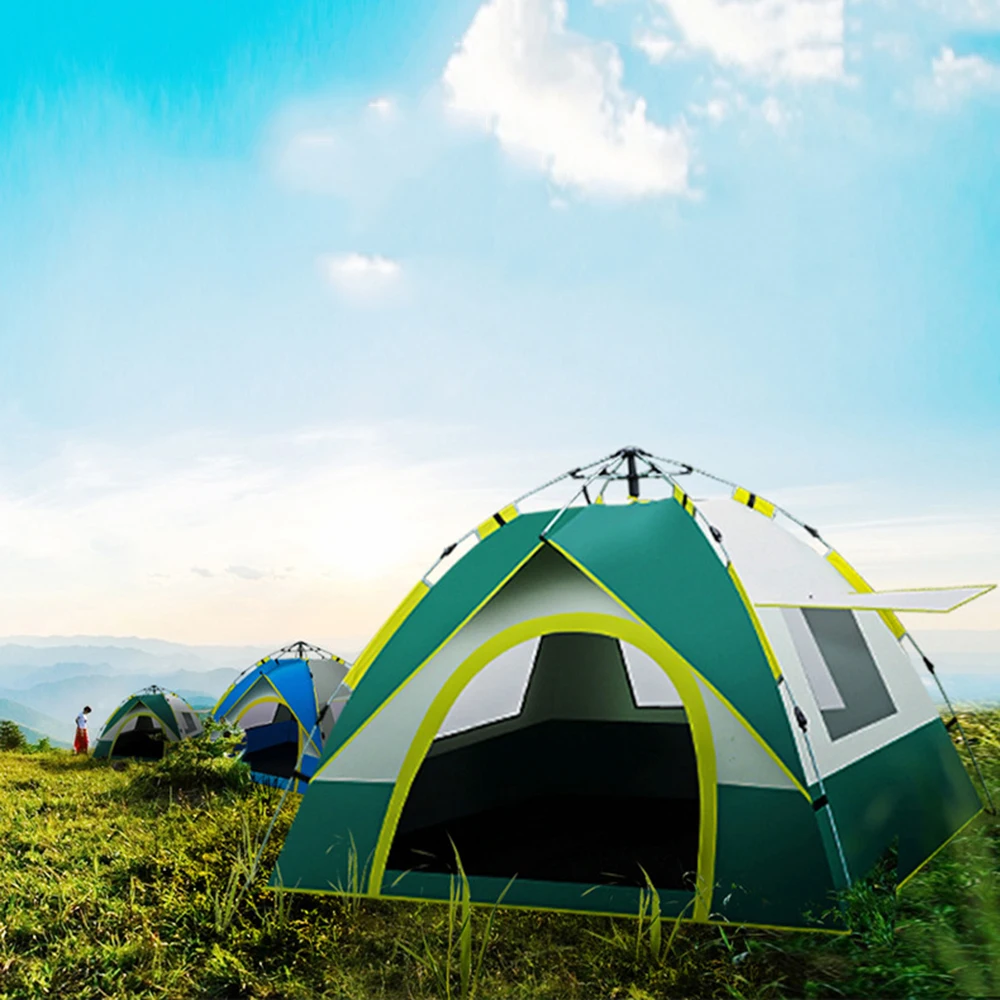 

Туристическая автоматическая палатка, на 1-4 человек, легко открывается, защита от дождя, семейное путешествие, для пляжа и сада