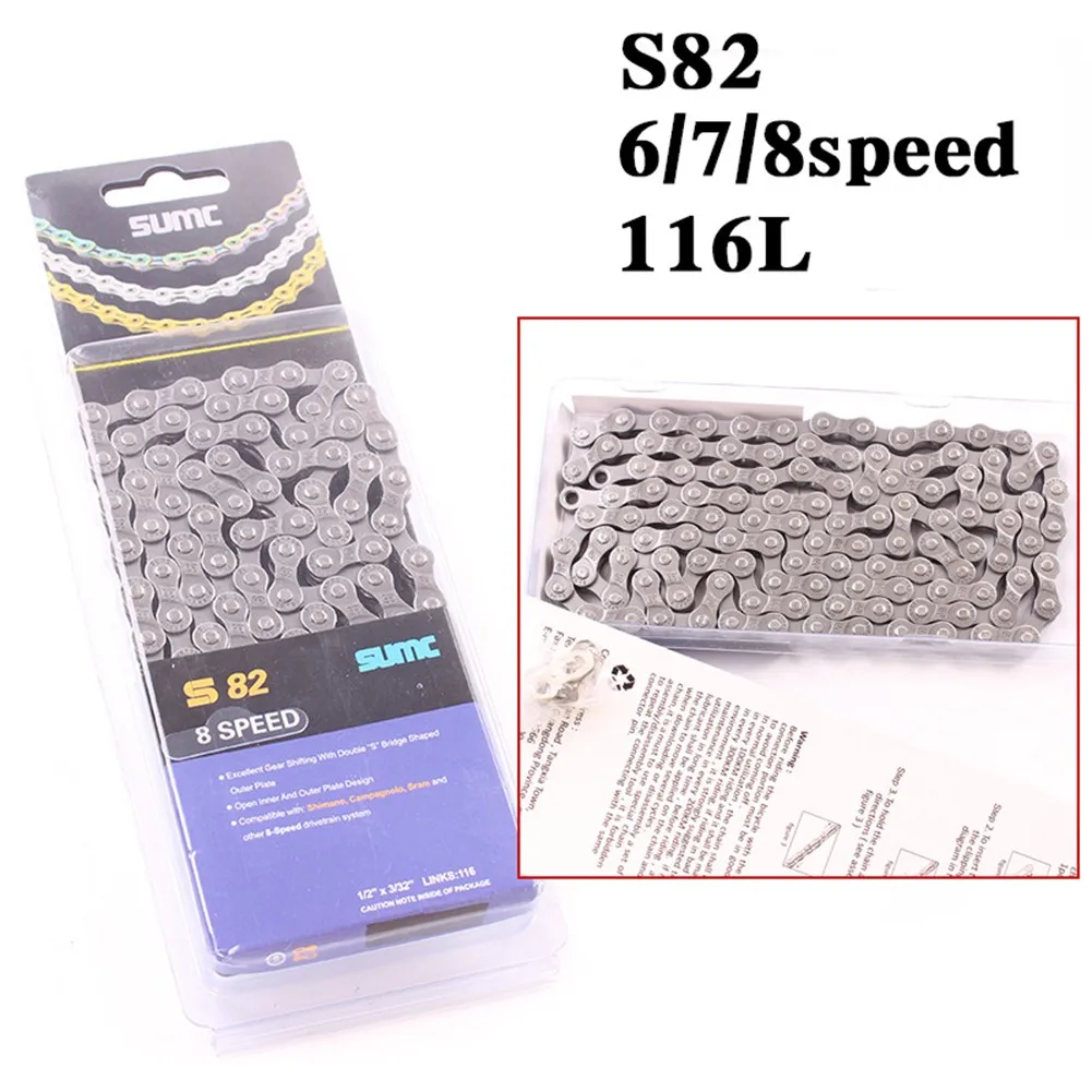 

Mountain Road Bicycle Shifting Chain 6 / 7 / 8 Speed 116 Links Quicklink Bike Chromizing Treatment Heat Treatment Accessory