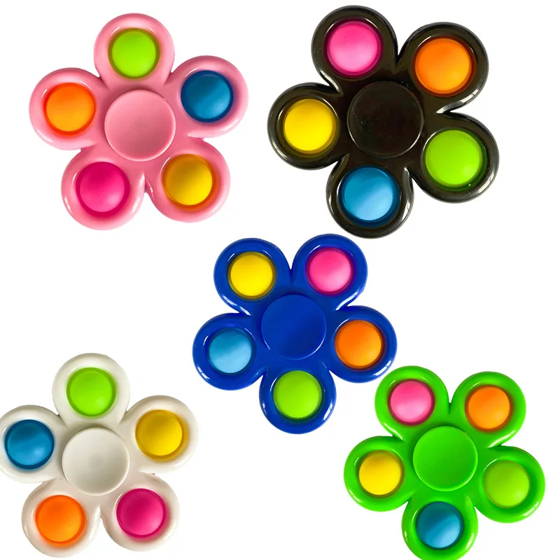Murah 100 Buah/Lot Mainan Fidget Spinner Fidget Spinner Sederhana Lesung Pipi Pereda Stres Mendorong Gelembung Jari Spinner Untuk Anak-anak Dewasa