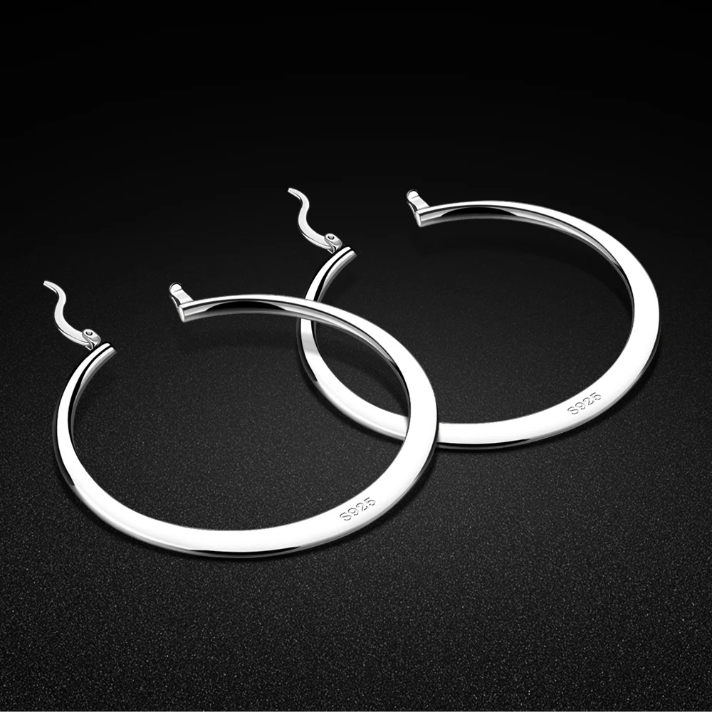 

Minimalist Women's 925 Sterling Silver Earrings 54MM Round Pendant Earrings Bohemian Charm Jewelry Birthday Gift