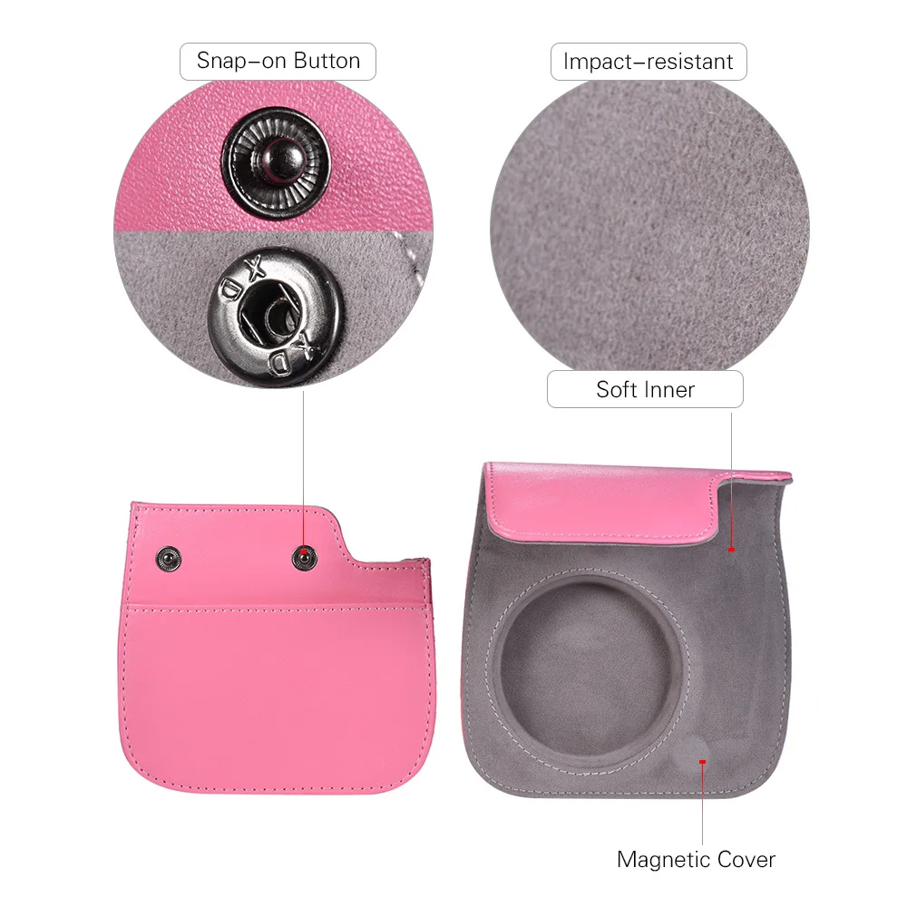 Andoer полиуретановый чехол для мгновенной камеры с ремешком Fujifilm Instax Mini 9/8/8 +/8s Smokey