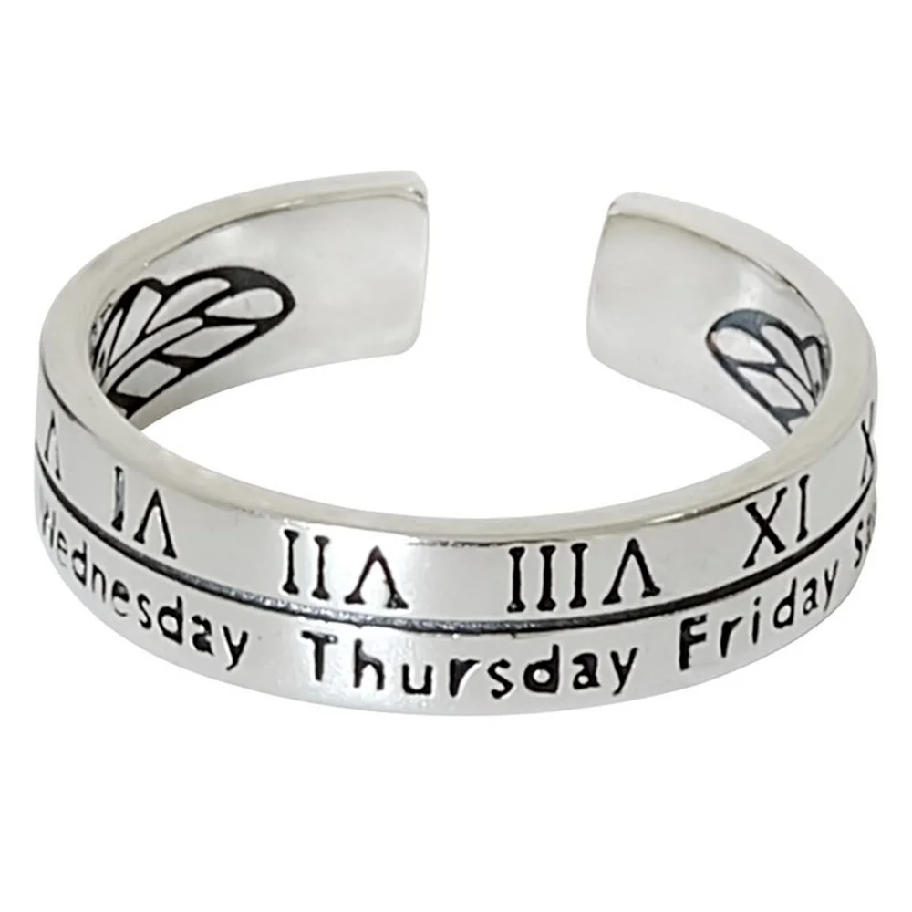 

2021 new fashion European and American style ladies party trend roman numeral opening adjustable letter ring