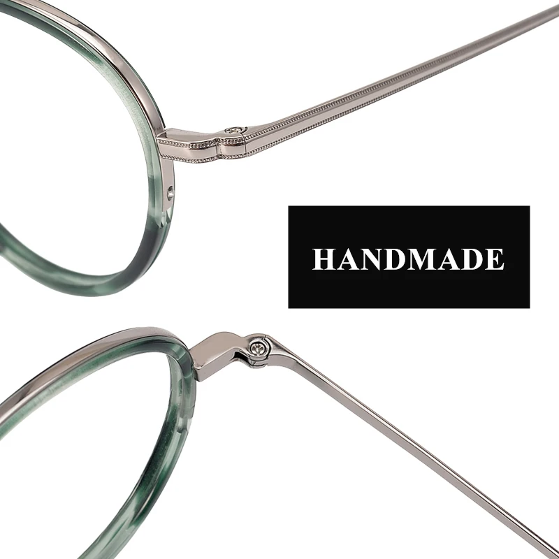 

High Quality Vintage Round Prescription Eyewear for Men Titanium Acetate Glasses Frame Women Unisex Myopia Optical Eyeglasses