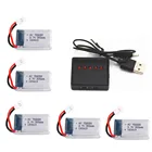 Литий-полимерный аккумулятор с зарядным устройством, 3,7 В, 300 мАч для Syma X11C Udi U816 U830 F180 E55 FQ777 FQ17W Hubsan H107 FY530, аккумулятор для S39-1