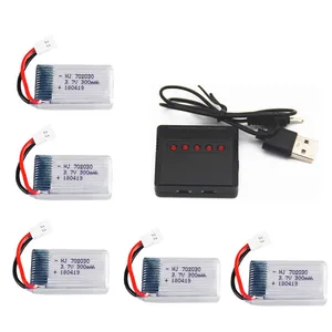 Литий-полимерный аккумулятор с зарядным устройством, 3,7 В, 300 мАч для Syma X11C Udi U816 U830 F180 E55 FQ777 FQ17W Hubsan H107 FY530, аккумулятор для S39-1