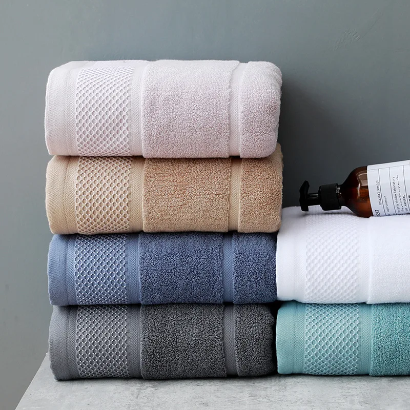 100% хлопковые банные полотенца, набор, сильно впитывающие полотенца для ванной комнаты для взрослых, мягкие банные полотенца, одноцветные по...