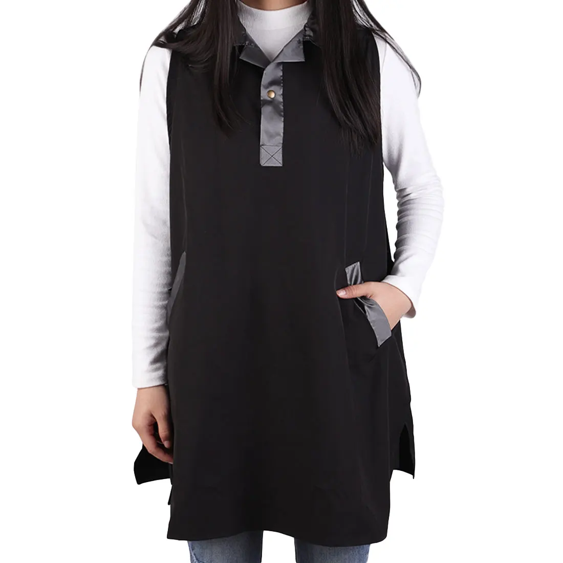 Черный Фартук для маникюра парикмахерской рабочая одежда униформа техника 1 шт.