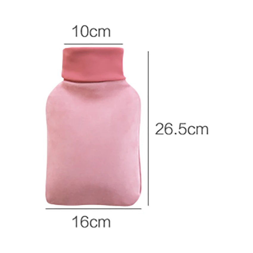 Классическая белая бутылка для горячей воды из ПВХ 1000 мл с замшевым чехлом