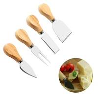 4pcs set knives bard set oak bamboo wood handle cheese knife slicer kit kitchen cooking tools cheedse cutter useful accessories