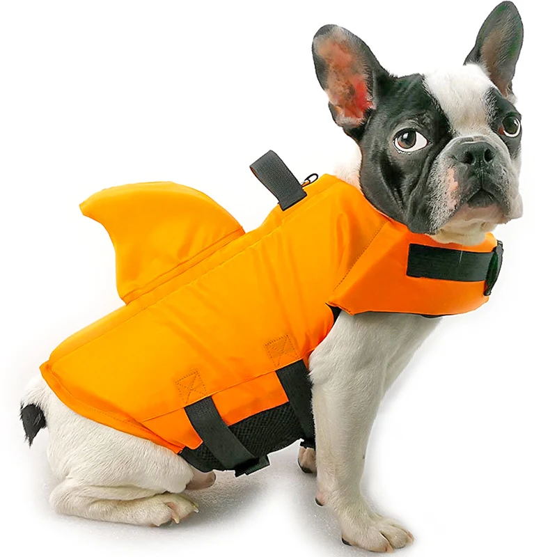 

2021 New Pet Puppy Life Vest Summer Shark Pet Life Jacket Dog Clothes Dogs Swimwear Pets Swimming Suit Professional Life Jacket