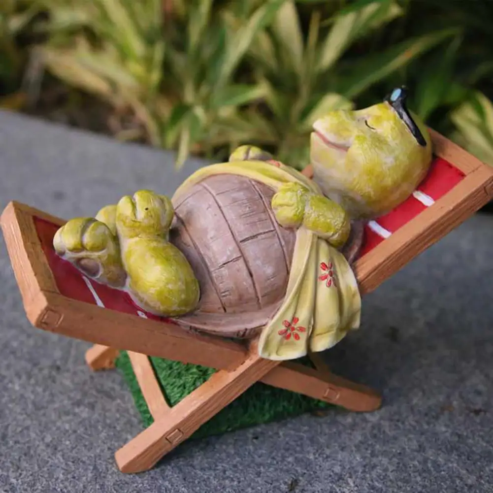 

Animal Sculpture Realistic Attractive Resin Green Lying Tortoise Recliner Statue Sculpture fof Garden