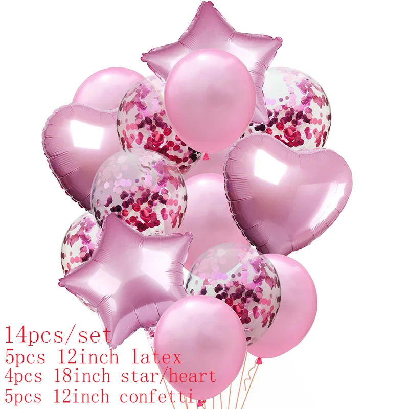 Смешанные розовые красные латексные шары с конфетти украшения вечерние надувной