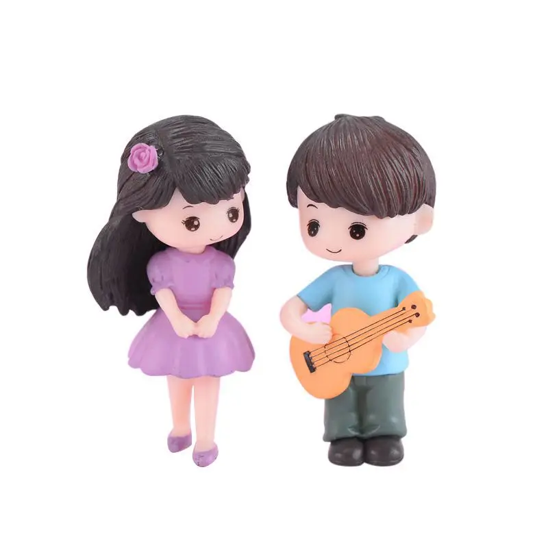 Гитара пар Сказочный Сад миниатюра орнамент DIY Кукольный дом украшения для дома и