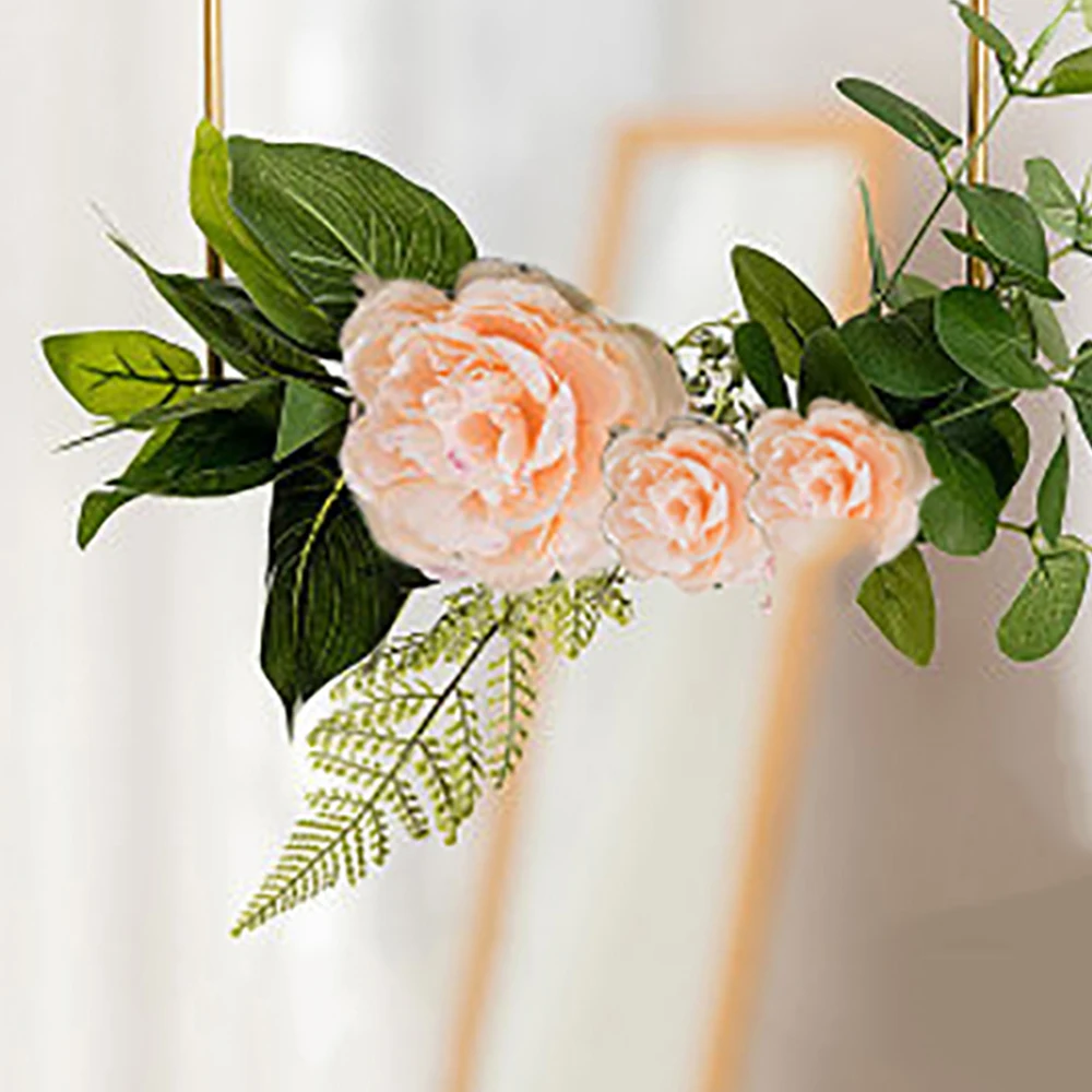 

DIY Nordic Style Artificial Flower Creative Wall Hangings Decoration Champagne Ornaments Household Hemp Rope Wrought Iron