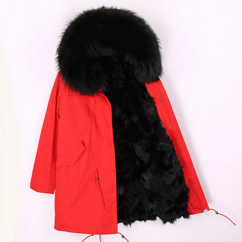 fox fur liner 10 Зимняя теплая куртка с воротником из меха енота, с капюшоном, с подкладкой из натурального Лисьего меха, верхняя одежда, мужская длинная толстая парка, пальто из натурального меха - Цвет: fox fur liner 10