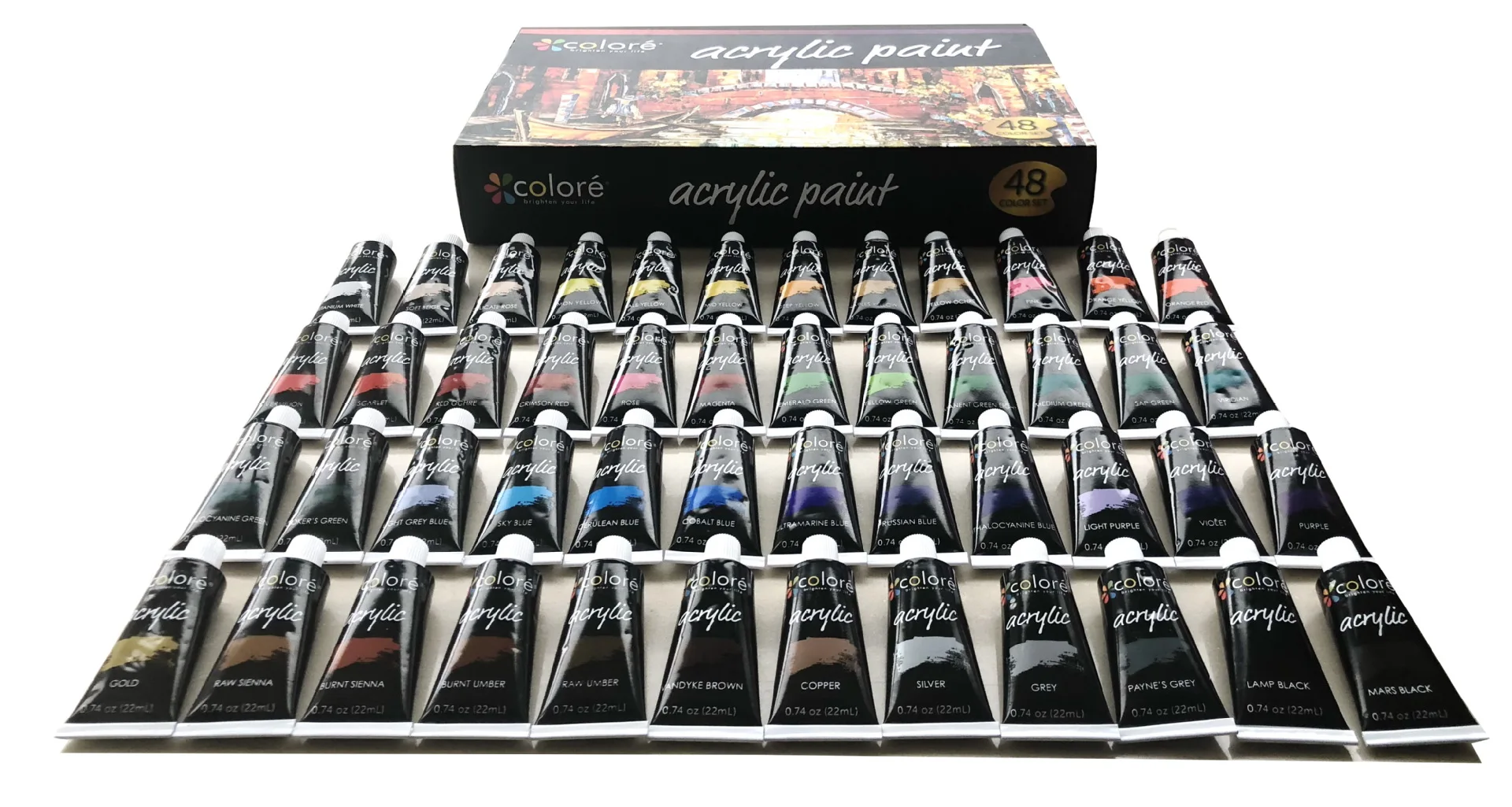 48 цветов 22 мл Профессиональный набор акриловых красок ручная роспись настенная