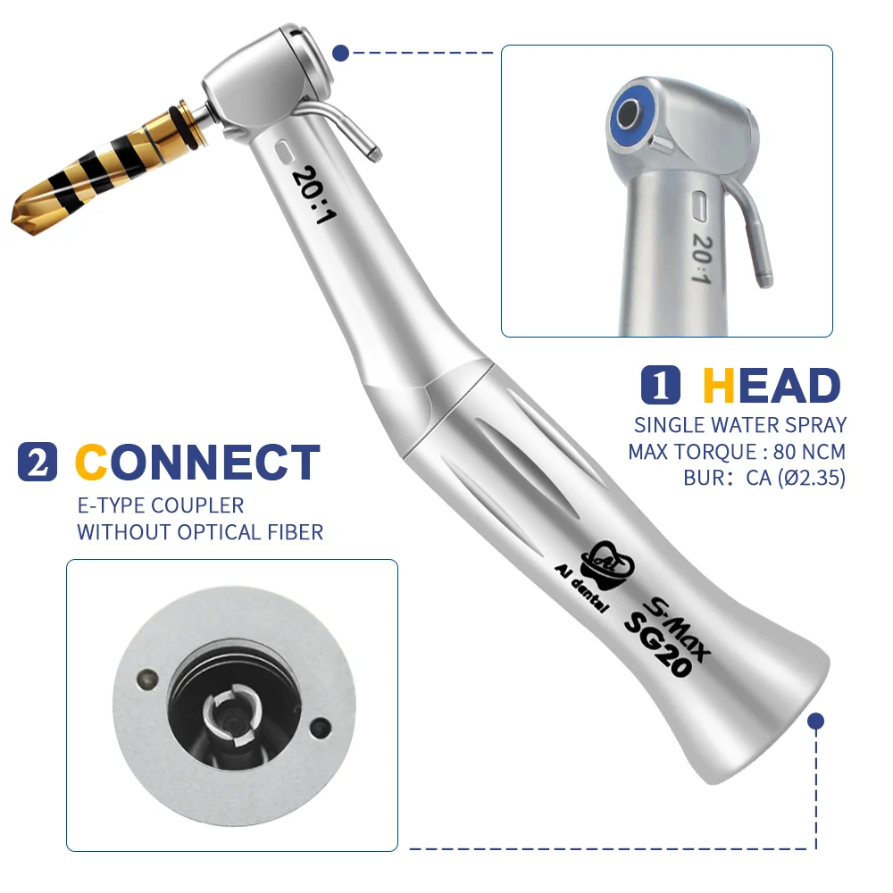 

Medical Sugical Tools Implant Handpiece 20:1 Contra Angle Dental Tools Low Speed External Water Spray Dentist materials