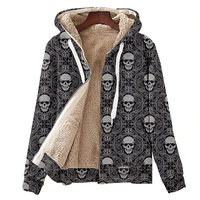 thermal mens winter hoodie skull oversized fleece top harajuku velvet padded vintage unisex yellow knitted clothes cool coat