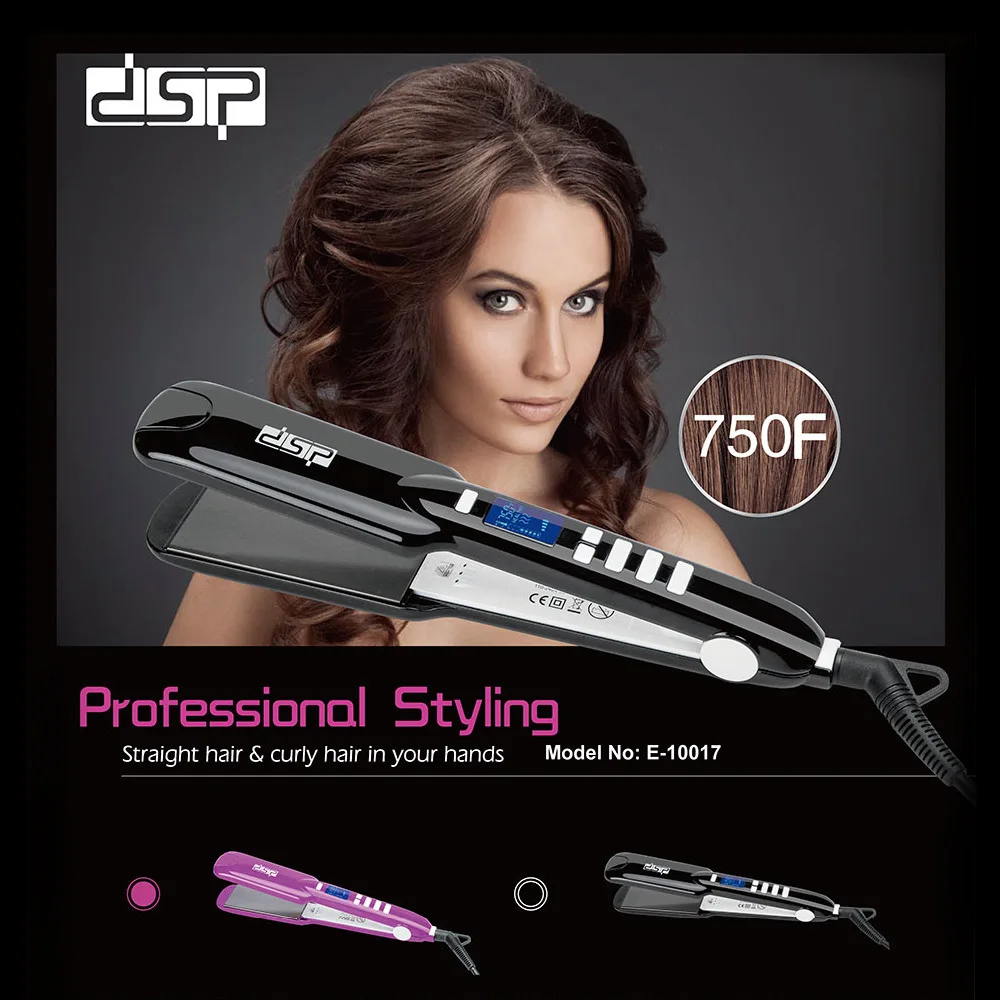 

2021 Hair Straightener temperature adjustment Ceramic Tourmaline Ionic Flat Iron Hair Straightener Widen panel Hair Straightener