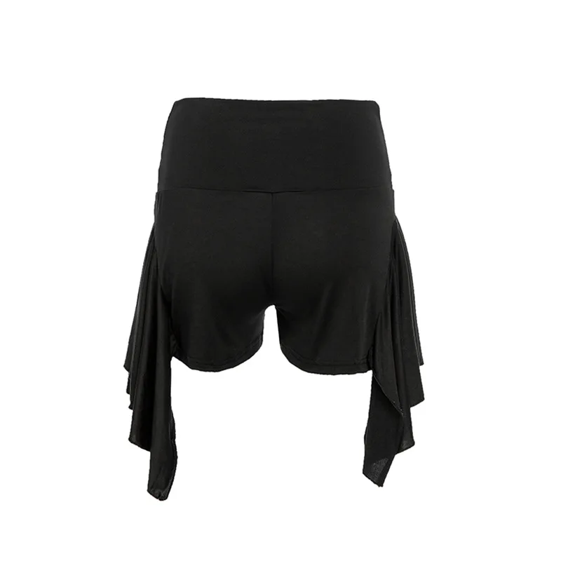 

Women Vintage Gothic Punk Hollow Out Short Pants Sexy Skinny Slim Solid Patchwork Asymmetrical High Waist Shorts For Lady