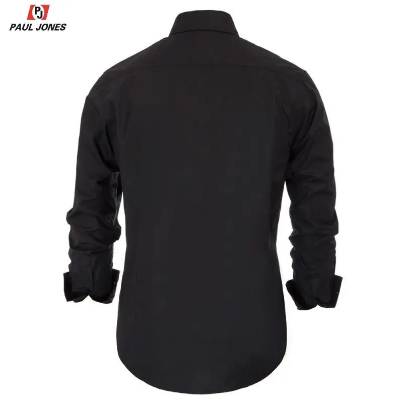 Мужская рубашка с длинным рукавом PAUL JONES Классическая из хлопка жестким