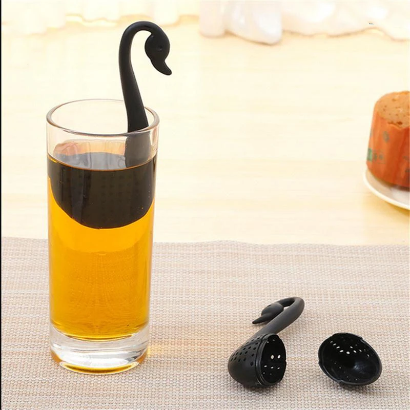 Креативный силиконовый ситечко в форме лебедя для заварки чая нетоксичный