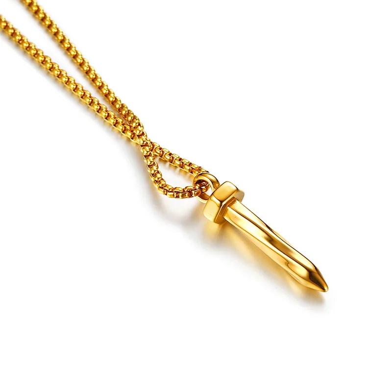 Tidal Men Jewelry Hot Sale Stainless Steel Nail Shape Pendant Cool Style Polished Attractive Gold Necklace Accessories for Male | Украшения