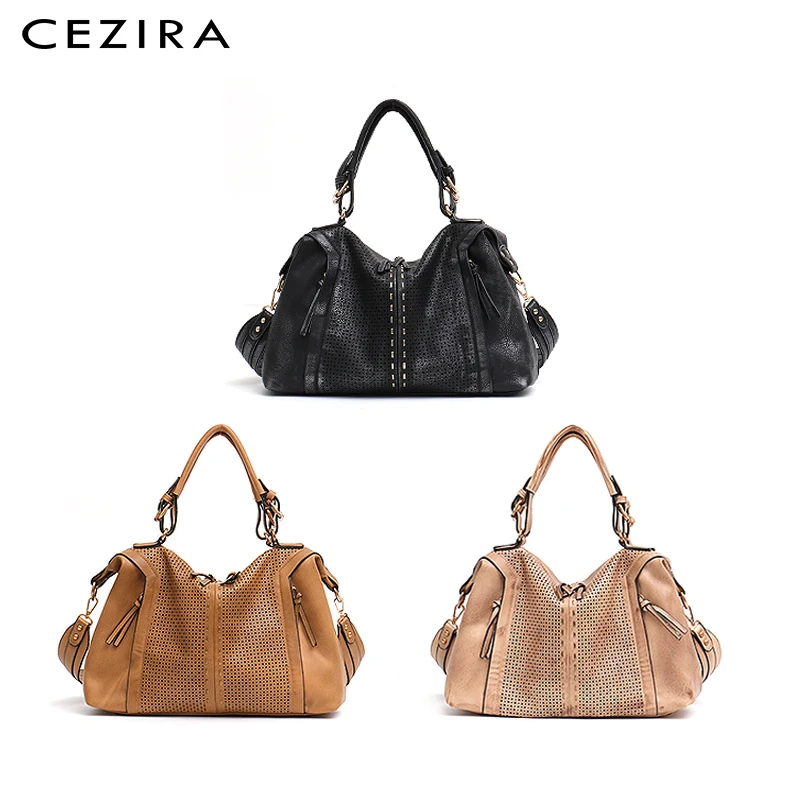 CEZIRA, модные женские сумки-тоут из искусственной кожи, большая сумка, Дамская дизайнерская сумка на плечо, женские веганские кожаные повседневные сумки через плечо